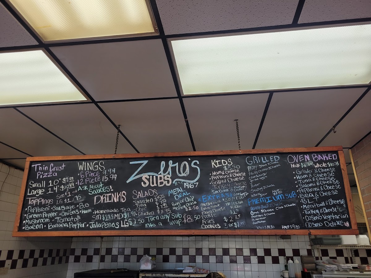 Zero's Subs Menu - Image 1